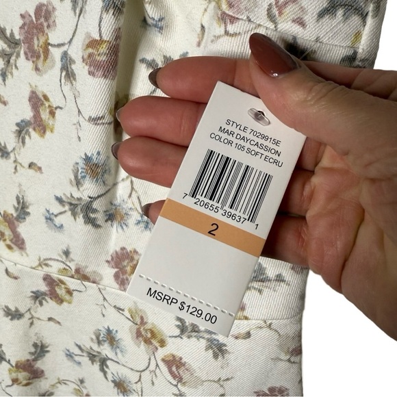 CeCe Cottagecore Midi Dress Off White Soft Floral Print NWT Women’s Size 2 - Picture 6 of 11